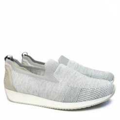 ARA MOCASSINO IN TESSUTO STRETCH ARGENTO PLANTARE ESTRAIBILE