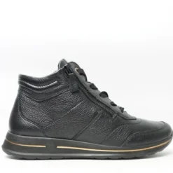 ARA SCARPA DONNA IN PELLE DI CERVO CON LACCI CERNIERA PLANTARE ESTRAIBILE NERO