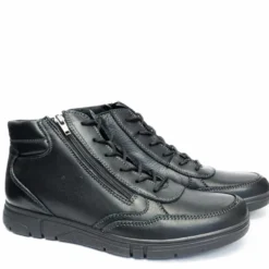 ARA SCARPONCINO IN PELLE MARTELLATA CON LACCETTI NERO