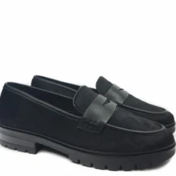 ARA SHOES MOCASSINNI NERI CON PUNTALE IN CAVALLINO NERO