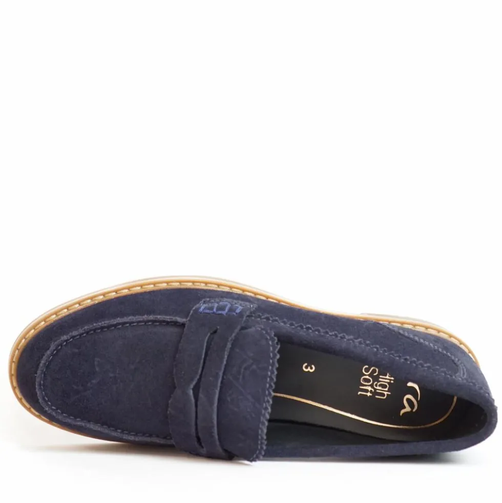 ARA SHOES MOCASSINO IN VERO CAMOSCIO MORBIDISSIMO OCEANO