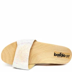 BALDO MELANIA CIABATTA DONNA IN LEGNO E PELLE BIANCO