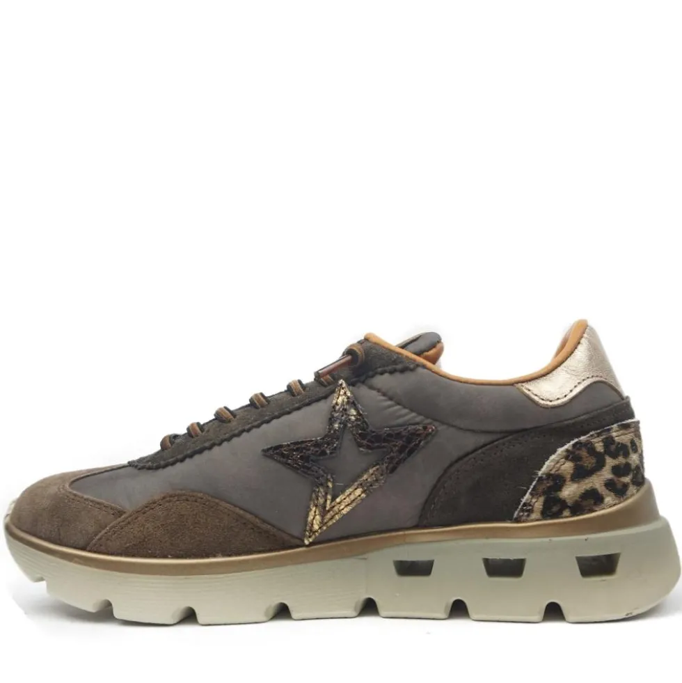 CETTI SHOES SCARPETTA TENNIS DECORAZIONE ANIMALIER STELLA