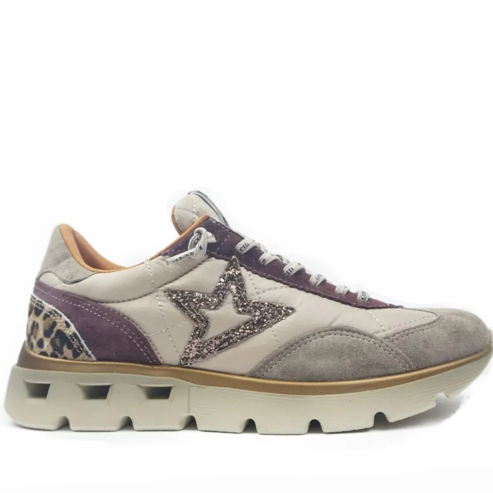 CETTI SHOES SCARPETTA TENNIS DECORAZIONE ANIMALIER STELLA