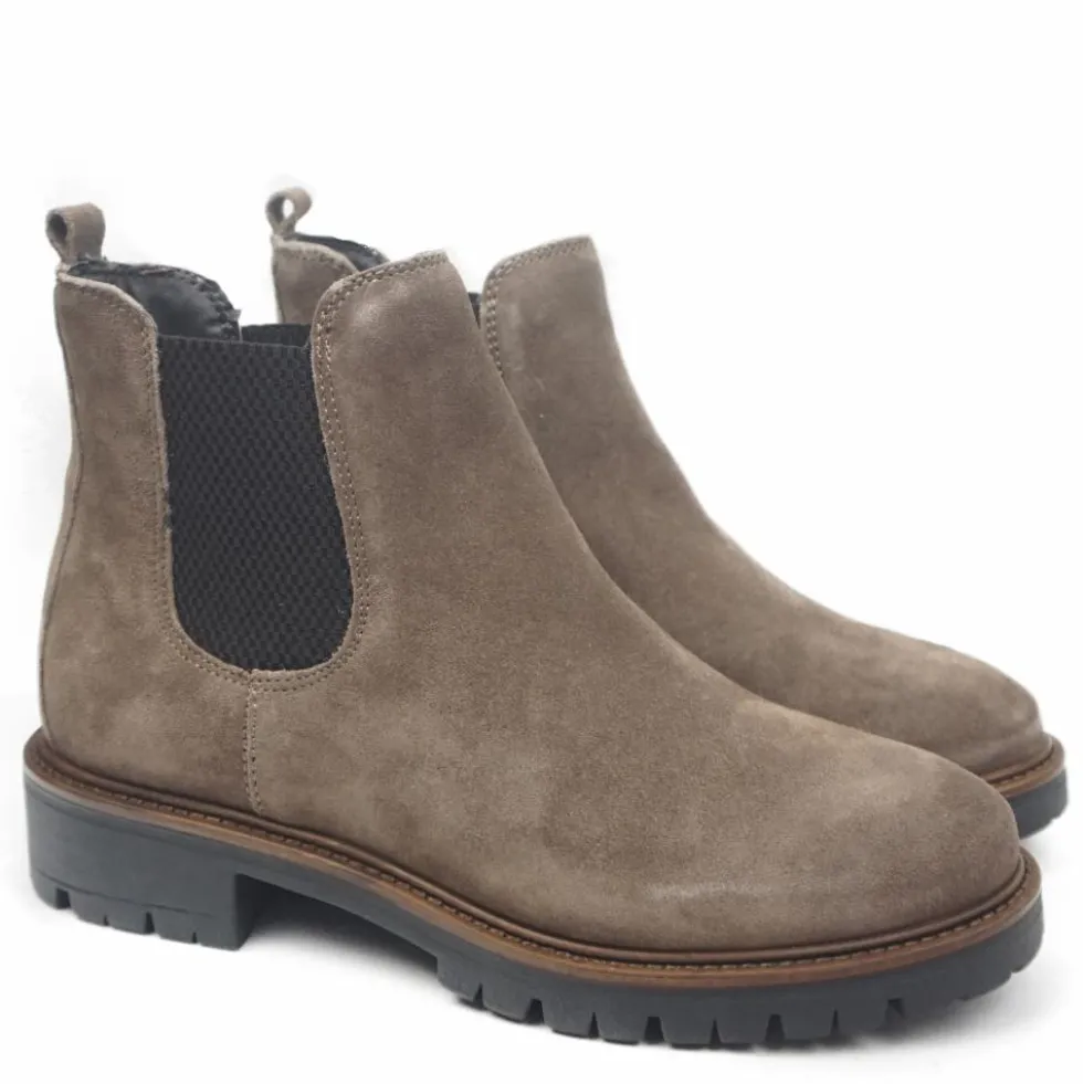 CINZIA SOFT TRONCHETTO SLIP-ON MORDIDO CAMOSCIO CON PLANTARE ESTRAIBILE