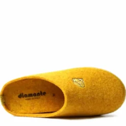 DIAMANTE CIABATTA IN FELTRO CUCINO SUOLA ESTRAIBILE TACCO MEDIO