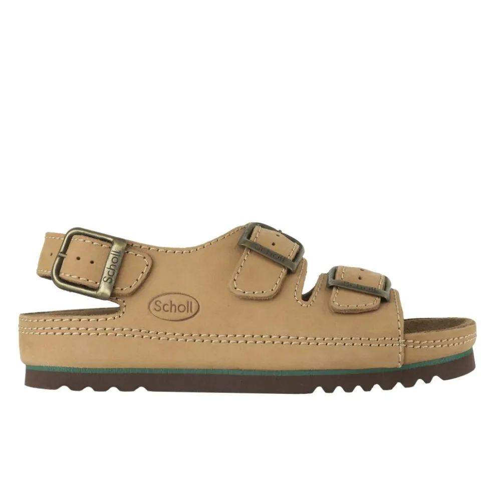 DR SCHOLL AIR BAG BACK STRAP SANDALO TRIPLA FIBBIA CUOIO