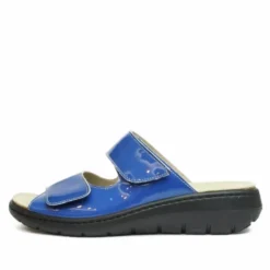 DUNA CIABATTA DOPPIO STRAPPO LUCIDA BLU