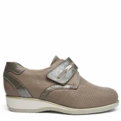 DUNA SCARPA IN PELLE CON STRAPPO E PLANTARE ESTRAIBILE TAUPE