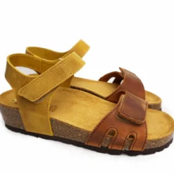 ELISIR'S SANDALO DOPPIA FASCIA REGOLABILE BICOLORE PLANTARE VERA PELLE