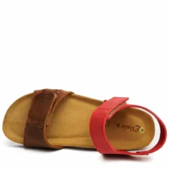 ELISIR'S SANDALO DOPPIA FASCIA REGOLABILE BICOLORE PLANTARE VERA PELLE