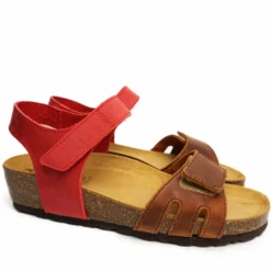 ELISIR'S SANDALO DOPPIA FASCIA REGOLABILE BICOLORE PLANTARE VERA PELLE