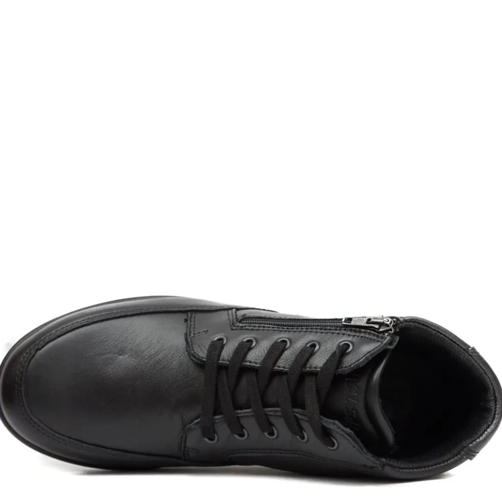 ENVAL SOFT SCARPONCINO UOMO VERA PELLE PLANTARE ESTRAIBILE NERO