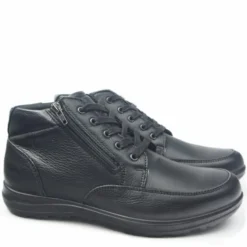 ENVAL SOFT SCARPONCINO UOMO VERA PELLE MARTELLATA PLANTARE ESTRAIBILE NERO