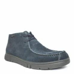 ENVAL SOFT SCARPONCINO UOMO VERA PELLE MORBIDISSIMA LACCI PLANTARE ESTRAIBILE BLU NOTTE