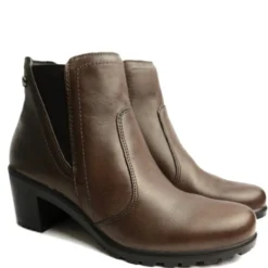 ENVAL SOFT TRONCHETTO TACCO COMODO PELLE MORBIDA MARRONE