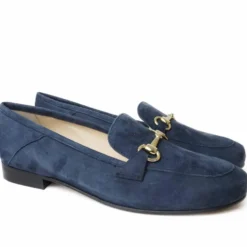 ETIENNE MOCASSINO CAMOSCIO BLU VERO CUOIO