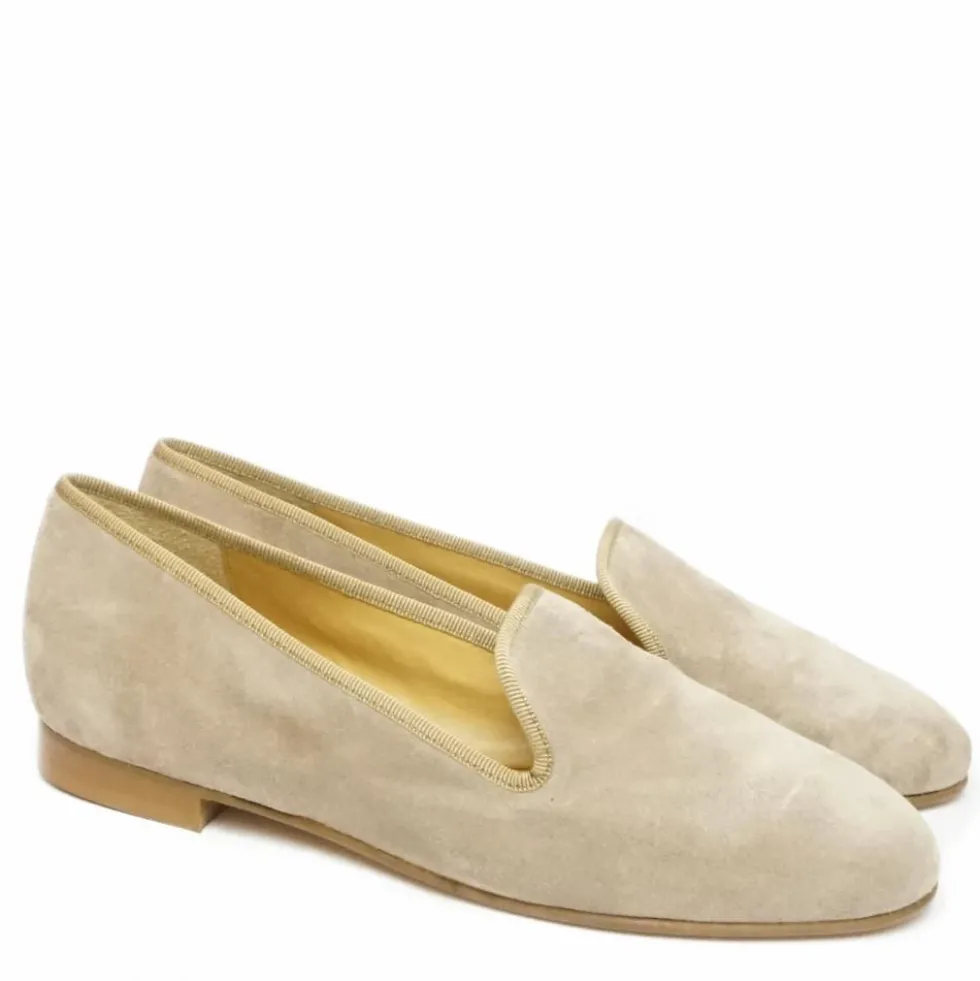 ETIENNE MOCASSINO DONNA VERO CUOIO CAMOSCIO TAUPE