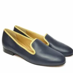 ETIENNE MOCASSINO DONNA VERO CUOIO PELLE BLU
