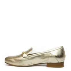 ETIENNE MOCASSINO DONNA VERO CUOIO PELLE LAMINATO PLATINO