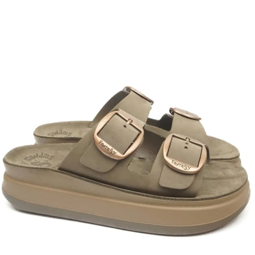 FANTASY SANDALS ZEFI CIABATTE DOPPIA FIBBIA FLEXSOLE TECHNOLOGY