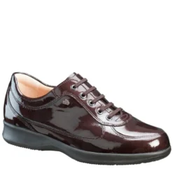 FINN COMFORT BAYONNE SCARPA DONNA IN PELLE LUCIDA MARRONE EBANO