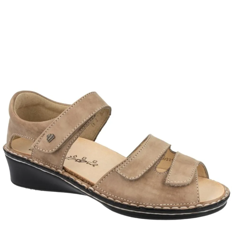 FINN COMFORT FES SANDALO IN PELLE TRIPLO STRAPPO TALLONE CHIUSO PLANTARE ESTRAIBILE