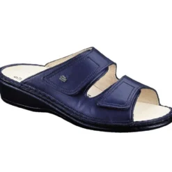 FINN COMFORT JAMAIKA CIABATTE DONNA PELLE PLANTARE ESTRAIBILE BLU SCURO - NERO - ROSSO