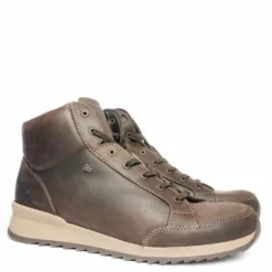 FINN COMFORT LINARES SCARPA COLLO ALTO IN PELLE MARRONE
