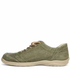FINN COMFORT OLBIA SCARPA IN PELLE TRASPIRANTE VERDE GIUNGLA