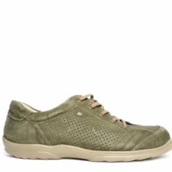 FINN COMFORT OLBIA SCARPA IN PELLE TRASPIRANTE VERDE GIUNGLA