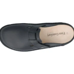 FINN COMFORT PETARE SCHWARZ NURI CIABATTE CHIUSE UOMO IN PELLE NERO ZOCCOLI SABOT