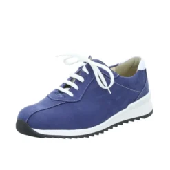 FINN COMFORT SCARPA DA TENNIS DONNA SARNIA VERA PELLE JEANS BIANCO
