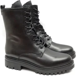 FRANCESCO BRUNELLI STIVALETTO DONNA TACCO BASSO IN PELLE CON ZIP CON LACCI