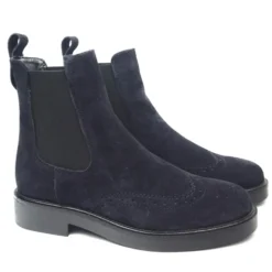 FRANCESCO BRUNELLI TRONCHETTO SLIP-ON CODA DI RONDINE IN CAMOSCIO
