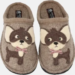 HAFLINGER CIABATTA IN FELTRO DI LANA CANE/CHIHUAHUA BEIGE