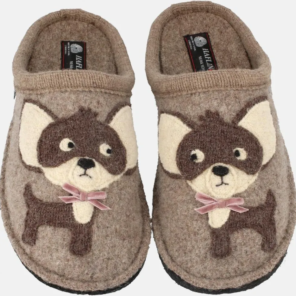 HAFLINGER CIABATTA IN FELTRO DI LANA CANE/CHIHUAHUA BEIGE