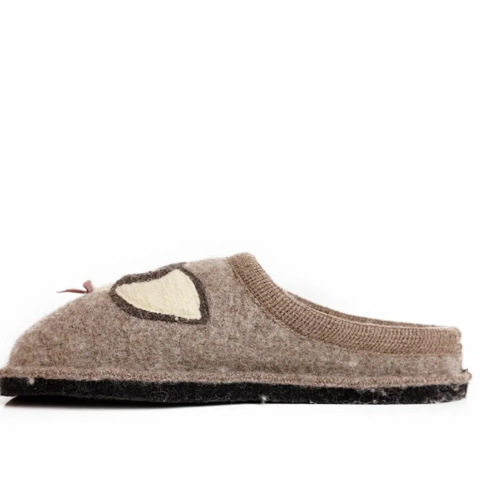 HAFLINGER CIABATTA IN FELTRO DI LANA CANE/CHIHUAHUA BEIGE