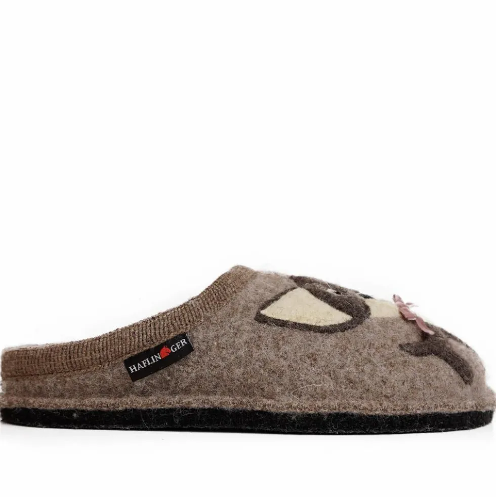 HAFLINGER CIABATTA IN FELTRO DI LANA CANE/CHIHUAHUA BEIGE