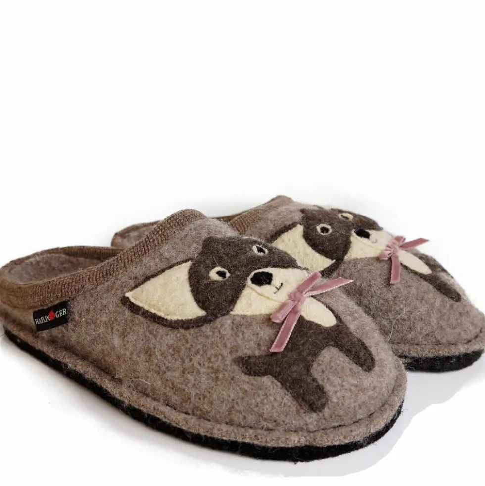 HAFLINGER CIABATTA IN FELTRO DI LANA CANE/CHIHUAHUA BEIGE