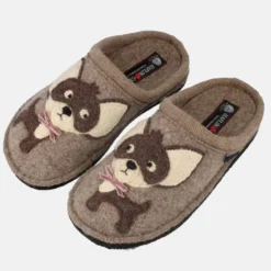 HAFLINGER CIABATTA IN FELTRO DI LANA CANE/CHIHUAHUA BEIGE