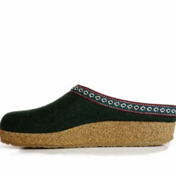 HAFLINGER CIABATTA IN FELTRO DI LANA FRANZL UOMO/DONNA VERDE SCURO