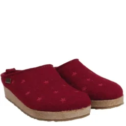 HAFLINGER CIABATTE DONNA IN FELTRO DI LANA ROSSO PAPRIKA