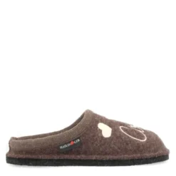 HAFLINGER COFFEE TIME PANTOFOLE DONNA FELTRO DI LANA BRAUNMELIERT