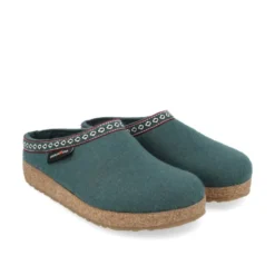 HAFLINGER FRANZL CIABATTA IN FELTRO DI LANA VERDE PINO