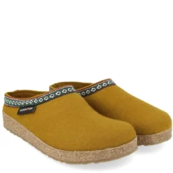 HAFLINGER FRANZL PANTOFOLA IN FELTRO DI LANA OCRA MASALA