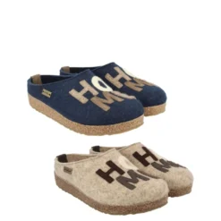 HAFLINGER GRIZZLY HOME PANTOFOLE UOMO DONNA PURA LANA