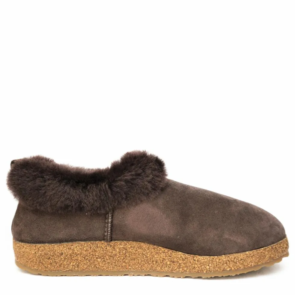 HAFLINGER ICELAND PANTOFOLE IN PELLE DI MONTONE CAFFE
