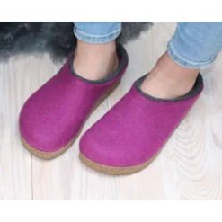 HAFLINGER KRIS CIABATTA IN FELTRO DI LANA FUCHSIA