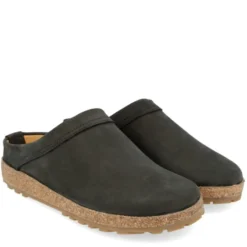 HAFLINGER MALMO CLOG UNISEX IN PELLE PLANTARE MORBIDO NERO